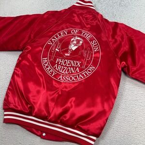 Vintage Hartwell Bomber Jacket Size Small USA Satin Phoenix Hockey Association